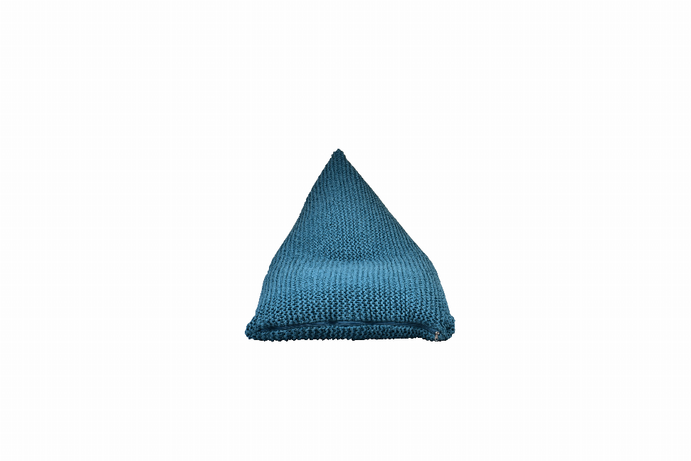 Ava Knitted Standard 100% Cotton Outdoor Friendly Bean Bag Chair & Lounger - Teal Blue