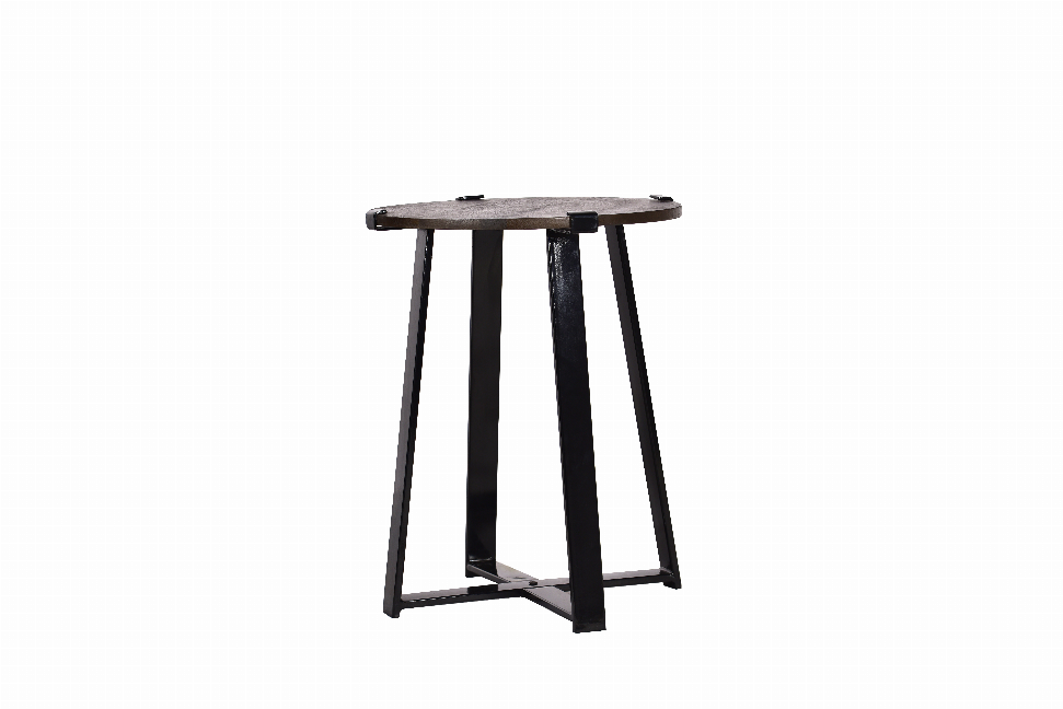 Spitiko Homes Side Table Walnut And Black  Powder Coat Metal