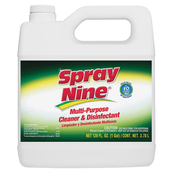 Spray Nine Heavy-Duty Cleaner/Degreaser w/Disinfectant - Liquid - 128 fl oz (4 quart) - 4 / Carton - Clear