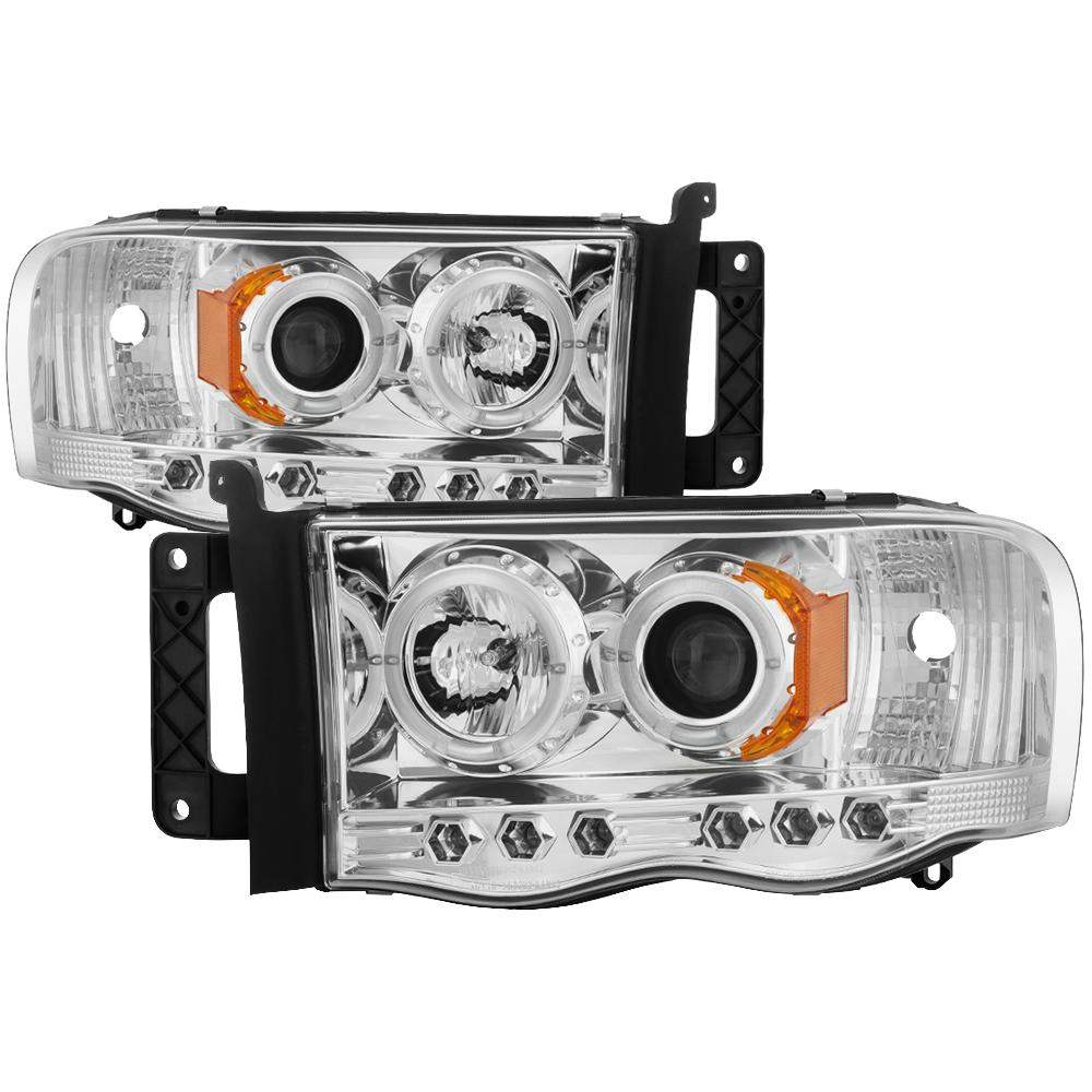 02-05 RAM 1500/03-05 RAM 2500/3500 PROJECTOR HEADLIGHTS-LED HALO-LED ( REPLACEAB