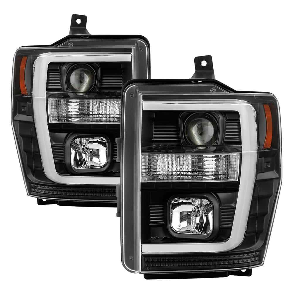 08-10 F250/350/450 SD VERSION 2 PROJECTOR HEADLIGHTS-LIGHT BAR DRL-BLACK