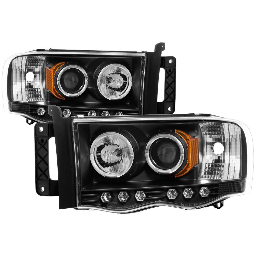 02-05 RAM 1500/03-05 RAM 2500/3500 PROJECTOR HEADLIGHTS-LED HALO-LED ( REPLACEAB