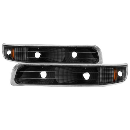 99-02 SILVERADO/00-06 SUBURBAN/TAHOE AMBER REFLECTOR BUMPER LIGHTS-BLACK