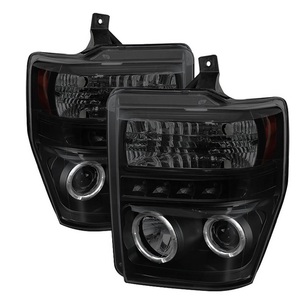 08-10 F250/F350/F450 SD PROJECTOR HEADLIGHTS-LED HALO-LED ( REPLACEABLE LEDS )-B