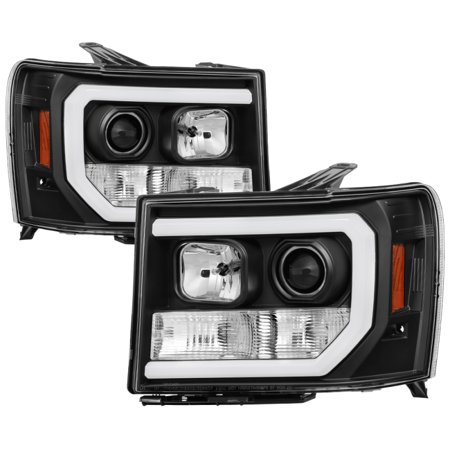 07-13 SIERRA1500/2500/3500 VERSION 2 PROJECTOR HEADLIGHTS-LIGHT BAR DRL LED-BLACK