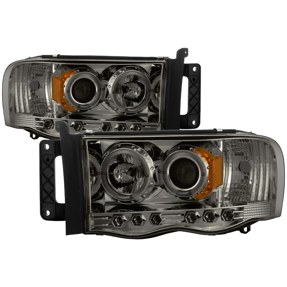 02-05 RAM 1500/03-05 RAM 2500/3500 PROJECTOR HEADLIGHTS-LED HALO-LED ( REPLACEAB