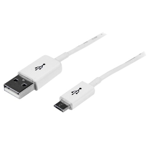 0.5m White USB Micro USB Cbl