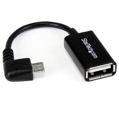 5" Angled Micro USB OTG Cable