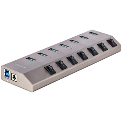 7-pt USB Hub w/On/Off Switches