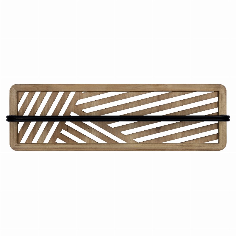 Stratton Home Decor Laser-cut Wood and Metal Towel Bar Wall Decor