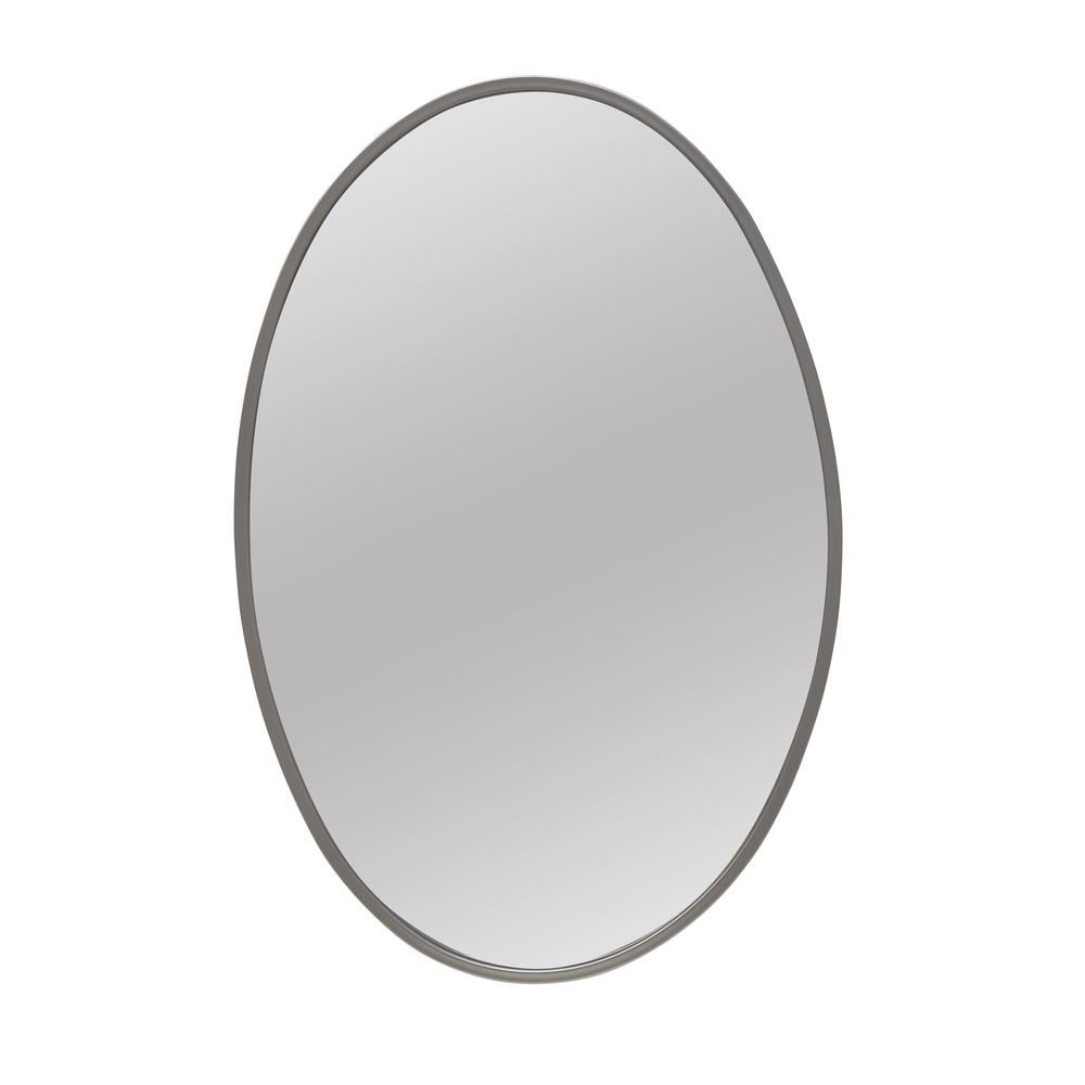 Stratton Home Decor Harlow Silver Oval Wall Mirror