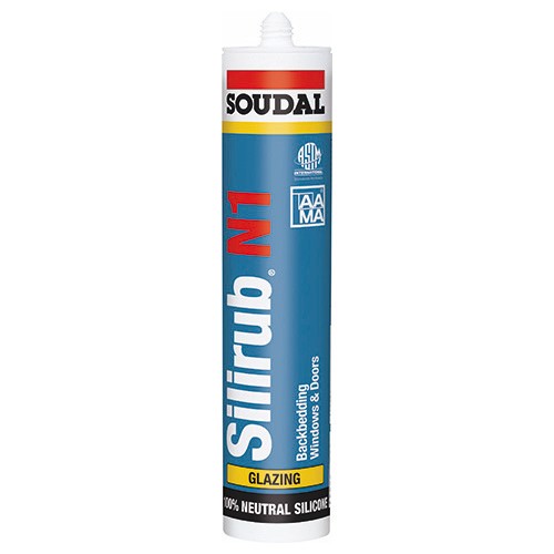 Soudal Silirub N1 Silicone, White, 5 Pack