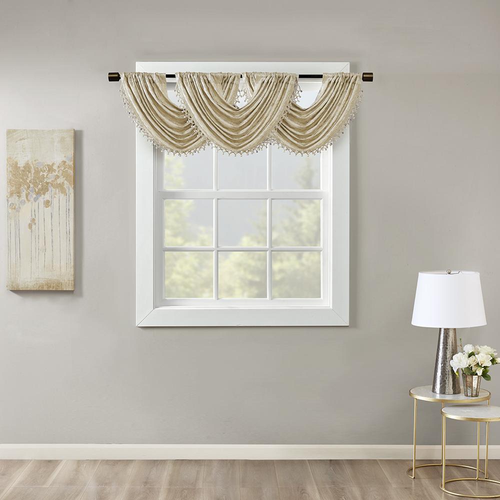 100% Polyester Microfiber Jacquard Lined Window Valance