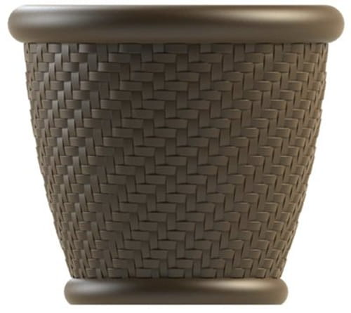 18" Planter Herringbone / Bronze Set of 2