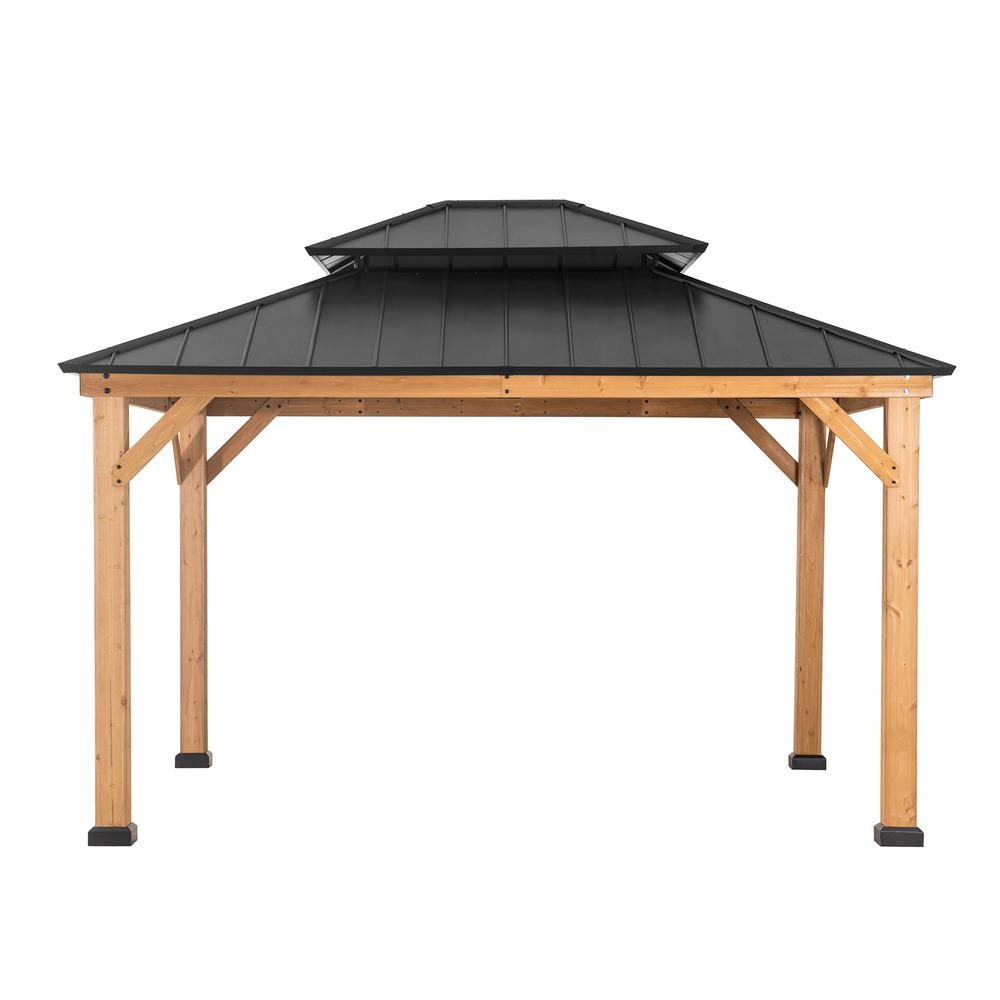 Archwood 11 ft. x 13 ft. Cedar Framed Gazebo with Steel Hardtop