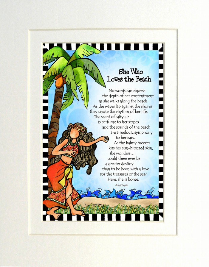 Beach Themed Gifty Art - 8" x 10"WhiteLoves the Beach