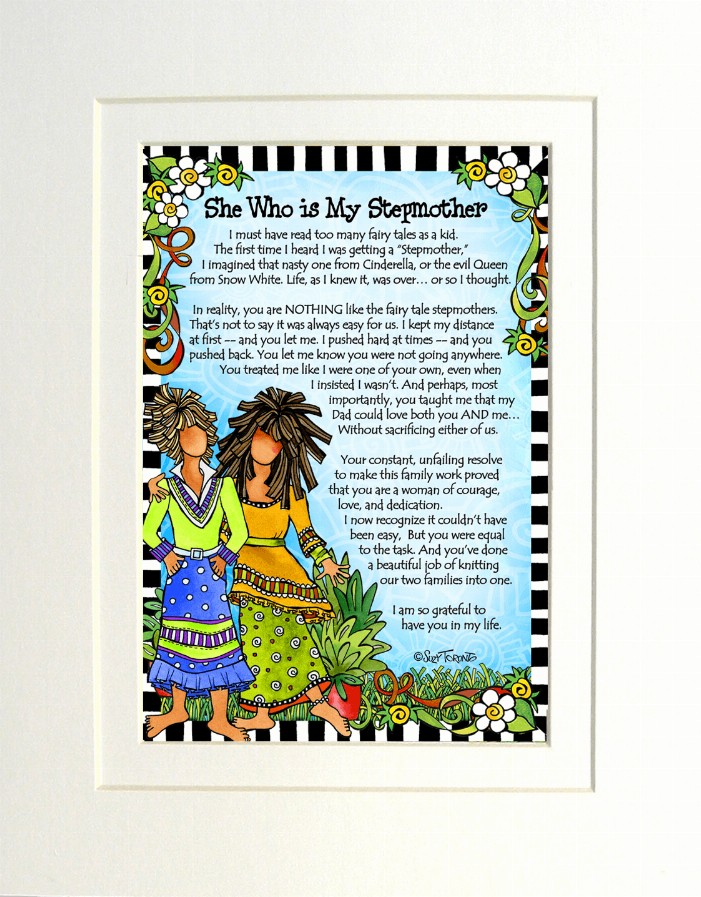 Family Themed Gifty Art - 8" x 10"WhiteStepmother