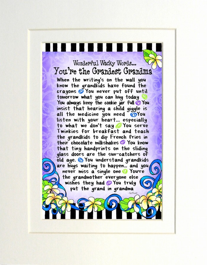 Family Themed Gifty Art - 8" x 10"WhiteYou're the Grandest Grandma