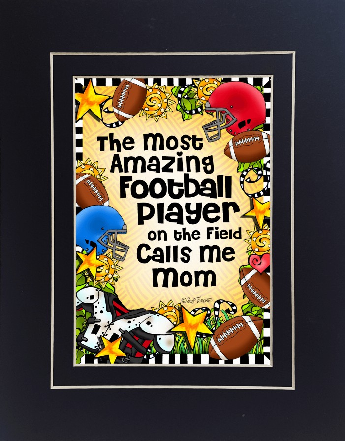 Football Mom/Grandma Themed Gifty Art - 8" x 10"BlackFootball-MOM (SFM)