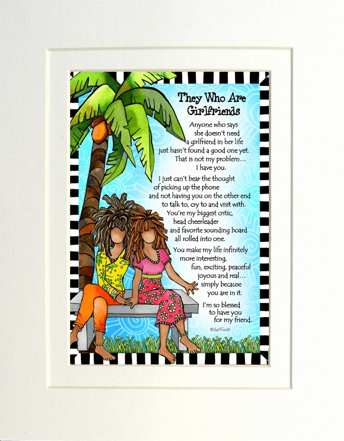 Girlfriends Themed Gifty Art - 8" x 10"WhiteGirlfriends