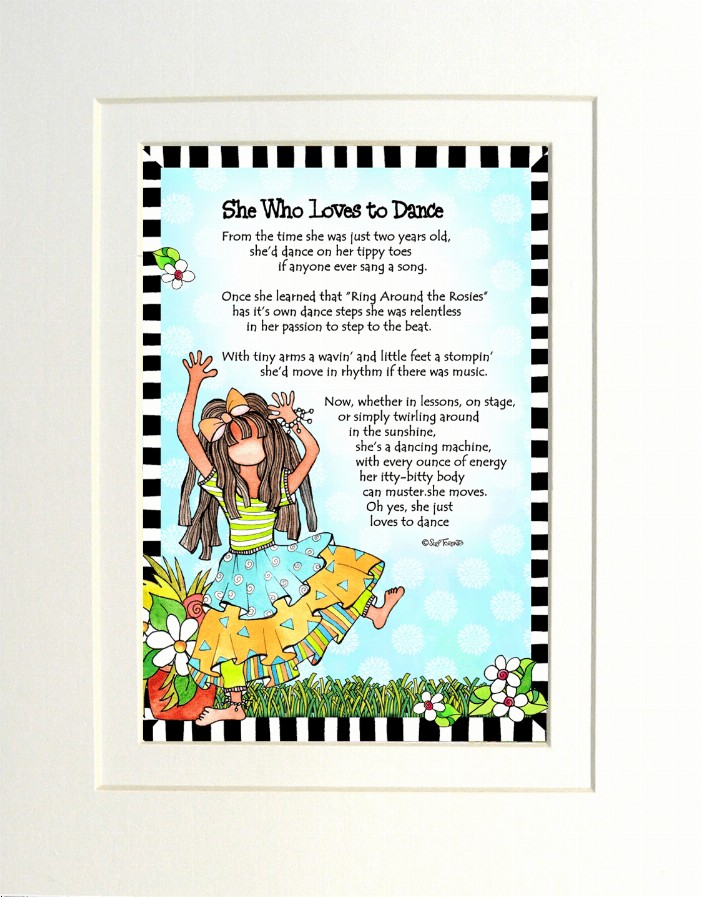 Loves Themed Gifty Art - 8" x 10"WhiteLoves to Dance (child version)