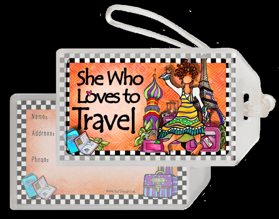 Wacky Bag Tag - She Who Loves to Travel