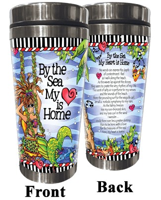 Wacky Stainless Steel Tumbler -  By the Sea My Heart is Home (DIVAS)