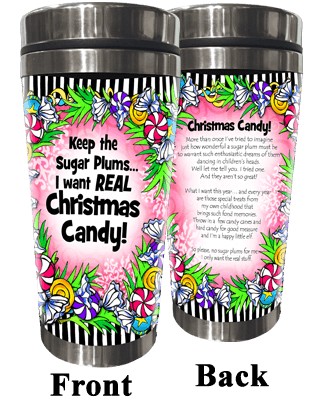 Wacky Stainless Steel Tumbler -  Christmas Candy