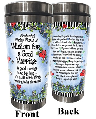 Wacky Stainless Steel Tumbler -  Wisdom for a Good Marriage