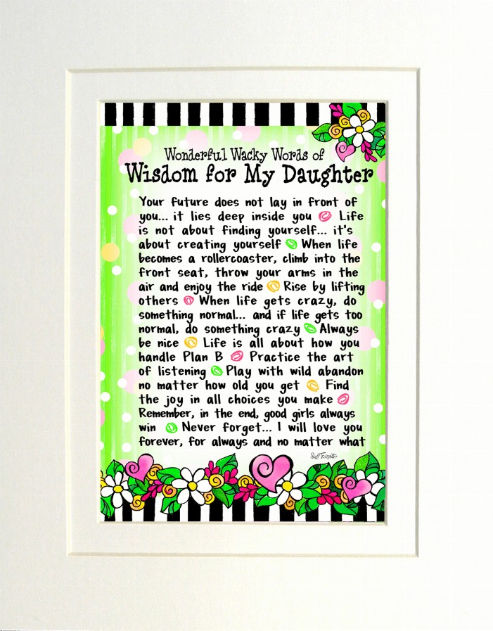 Wisdom Themed Gifty Art - 8" x 10"WhiteWisdom for My DaughterGC 8x10 Gifty Art