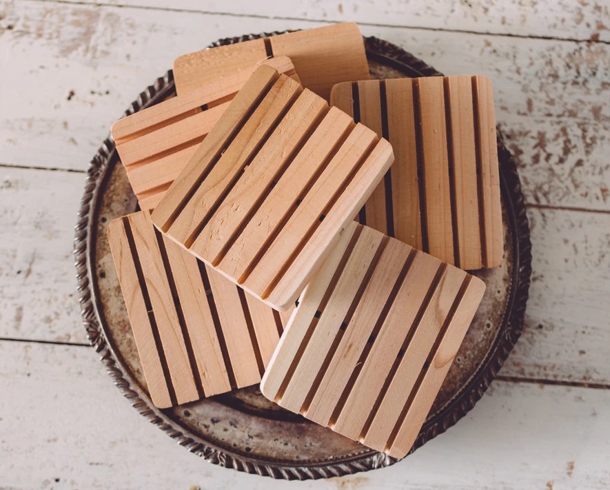 Cedar (Untreated) Soap Dishes - (3.5"x 3")