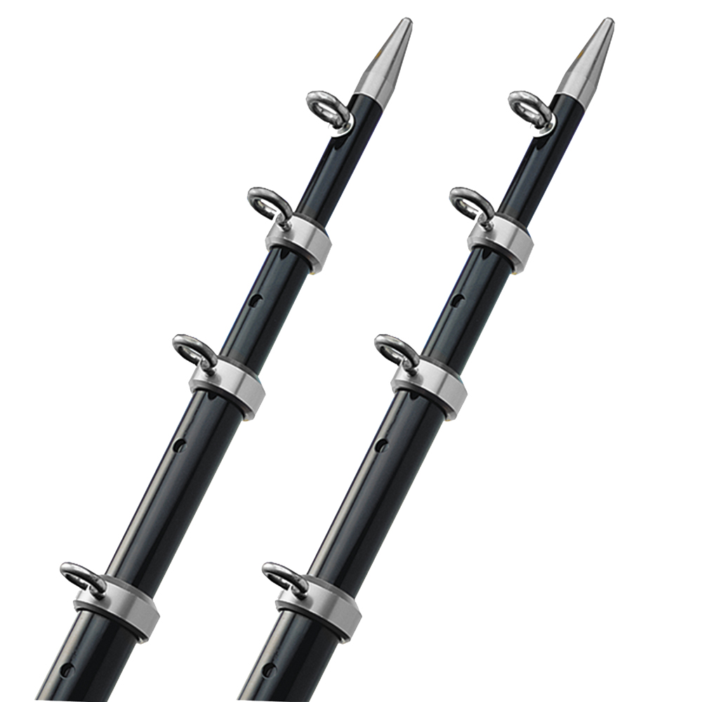 TACO 15' Telescopic Outrigger Poles HD 1- 1/2" - Black/Silver