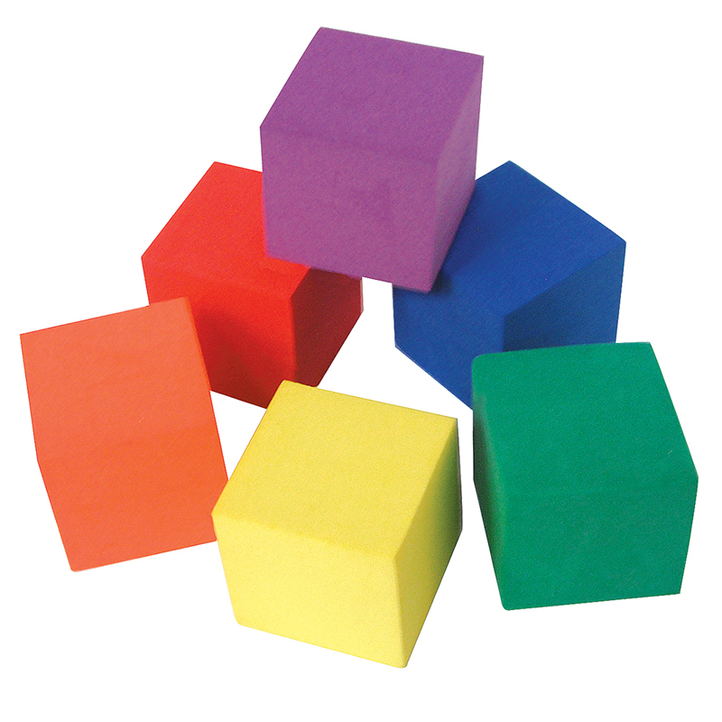 Foam Color Cubes, 1in, 30 Pieces