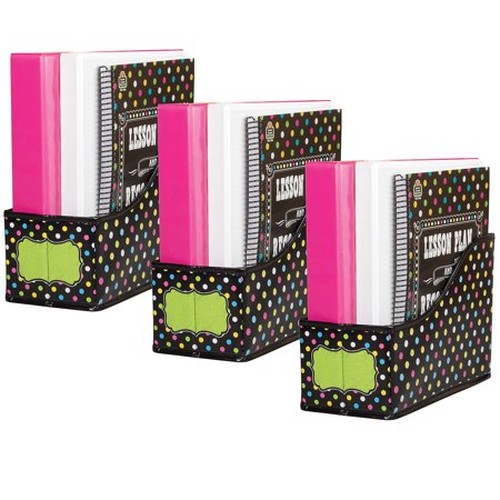 Chalkboard Brights Book Bin, 5"W x 8"H x 11"D, Pack of 3