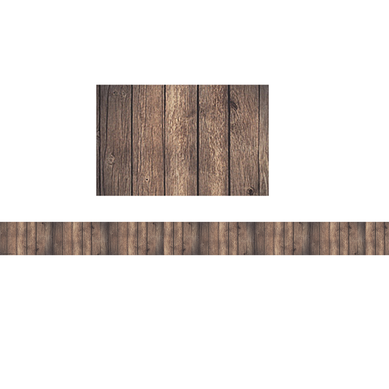 Dark Wood Design Straight Border Trim, 35 Feet