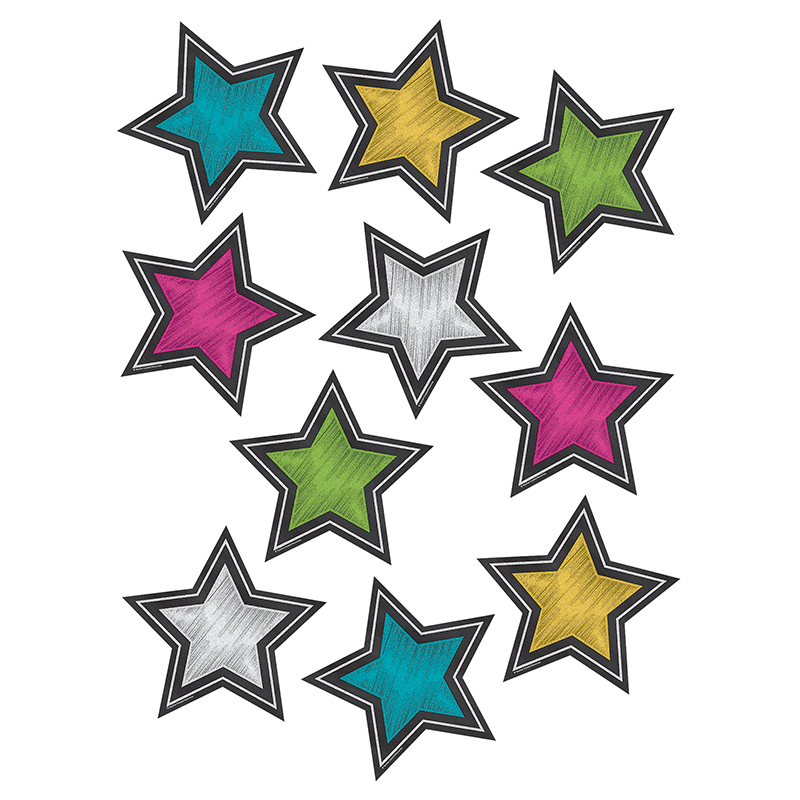 Chalkboard Brights Stars Accents, Pack of 30