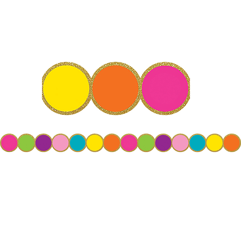 Confetti Circles Die-Cut Border Trim, 35 Feet