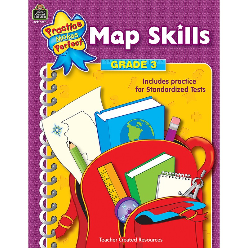 Practice Makes Perfect: Map Skills Workbook, Grade 3