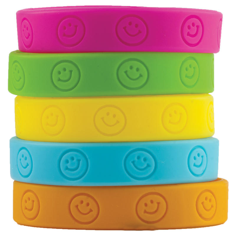 Happy Faces Wristbands, Pack of 10