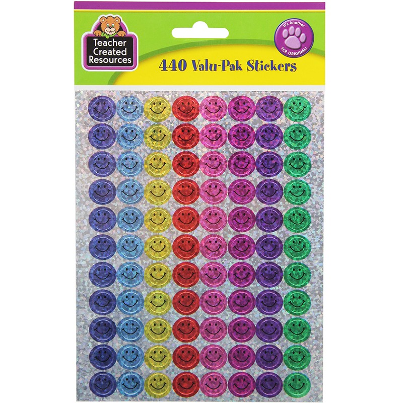 Mini Happy Face Sparkle Valu-Pak Stickers, Pack of 440