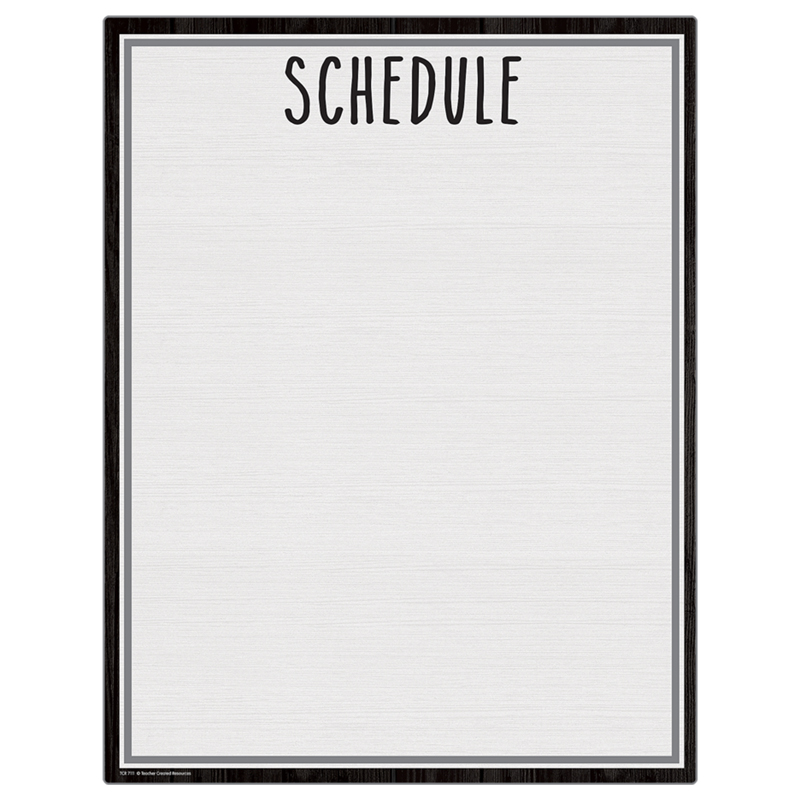 Modern Farmhouse Schedule Write-On/Wipe-Off Chart, 17" x 22"