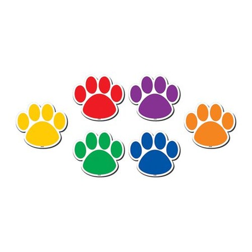 Colorful Paw Prints Magnetic Accents, 18 Per Packs, 3 Packs