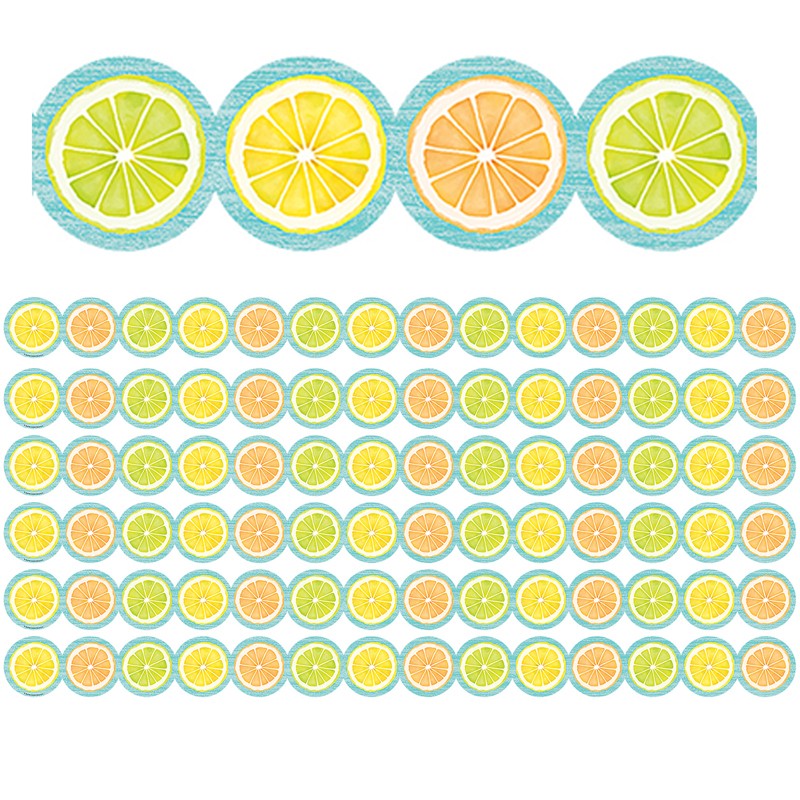 Lemon Zest Citrus Slices Die-Cut Border Trim, 35 Feet Per Pack, 6 Packs