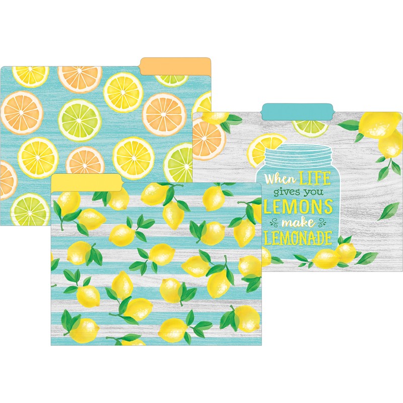 Lemon Zest Letter-Sized File Folders, Pack of 12