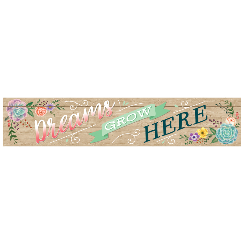 Rustic Bloom Dreams Grow Here Banner