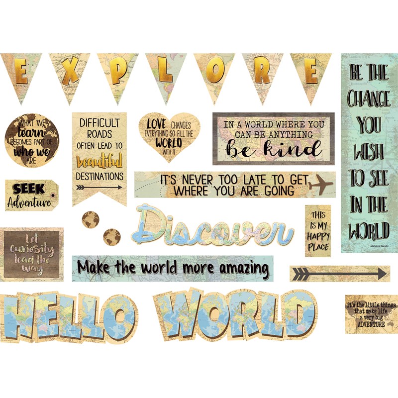 Travel the Map Mini Bulletin Board Set