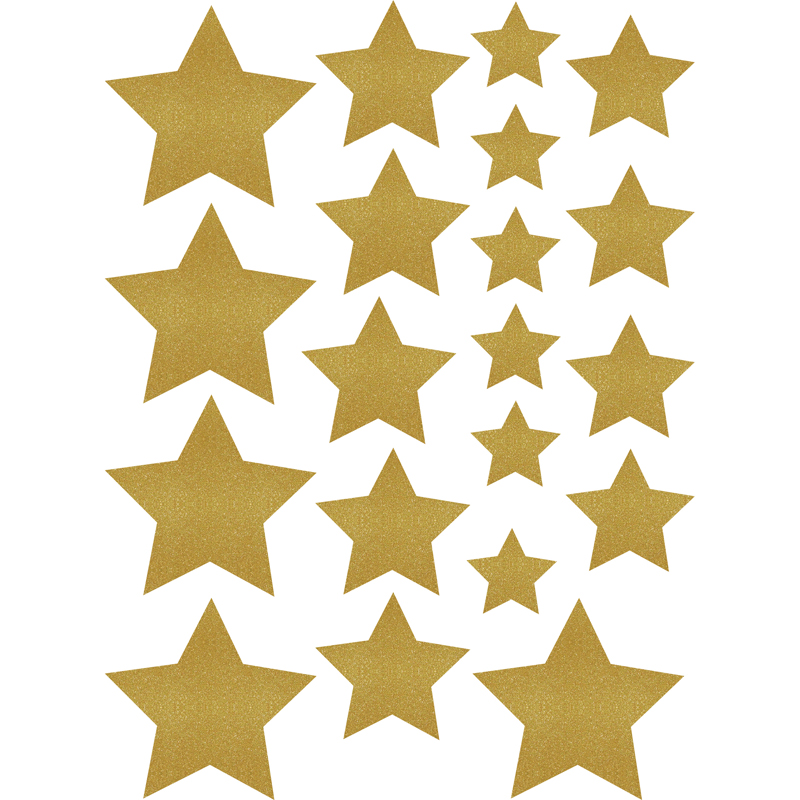 Gold Shimmer Stars Accents - Assorted Sizes - Pack of 60