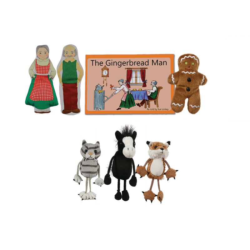 The Gingerbread Boy Finger Puppets and Book Set