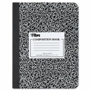 Composition Book w/Hard Cover, Legal/Wide, 9 3/4 x 7 1/2, White, 100 Sheets