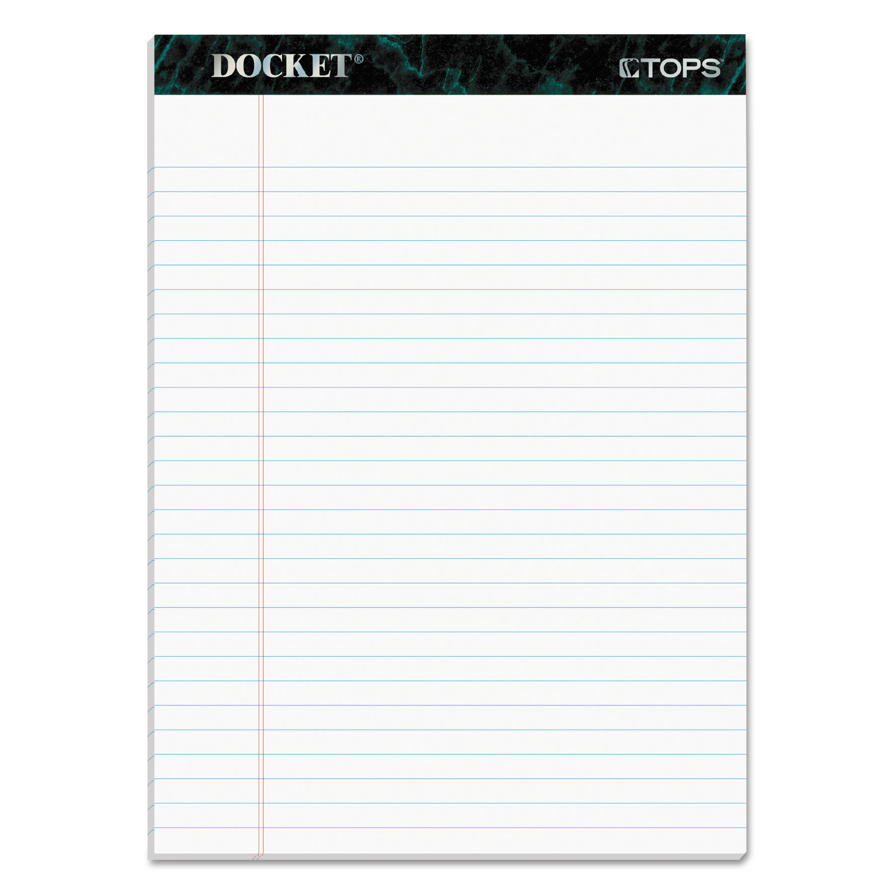 TOPS Docket Legal Rule Writing Pads - 50 Sheets - Double Stitched - 16 lb Basis Weight - 8 1/2" x 11 3/4" - 11.75" x 8.5" - Whit